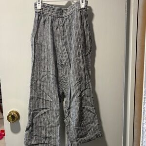 Sienna Sky Blue and White Striped Cropped Pants